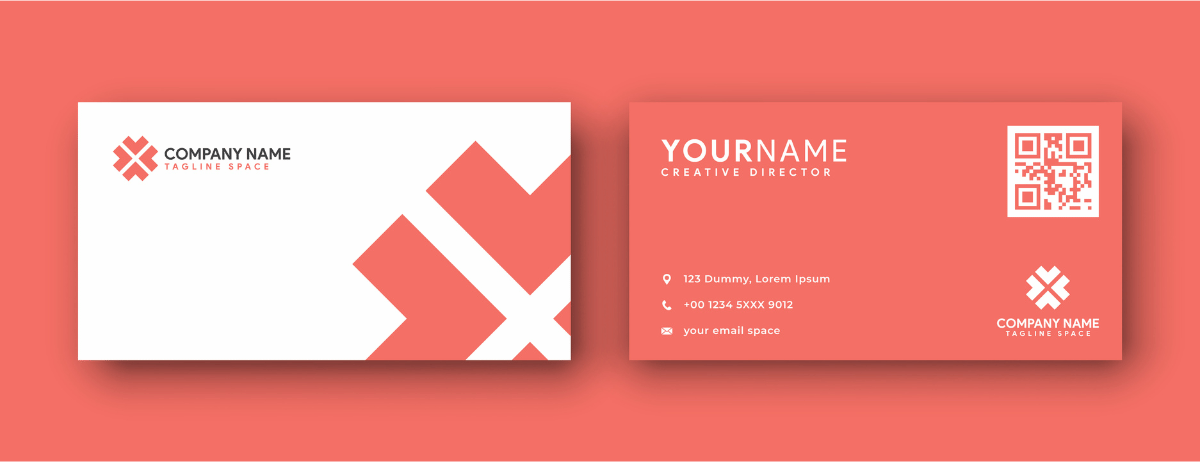 A printed business card